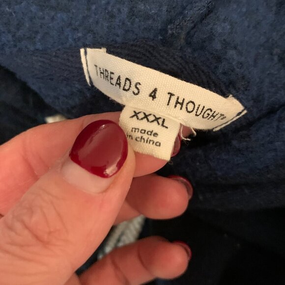 Threads 4 Thought dark blue hoodie - Picture 3 of 4